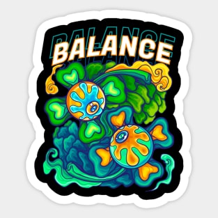 Balance Eyes and Clover Flower Sticker